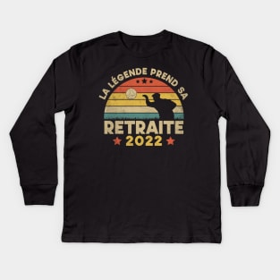 Légende Prend Sa Retraite 2022 Humour Petanque Boule Joueur Cadeau Pour Hommes Femmes Retraité Vintage Kids Long Sleeve T-Shirt